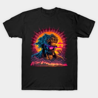 Synthwave Sun Zombie Driver T-Shirt